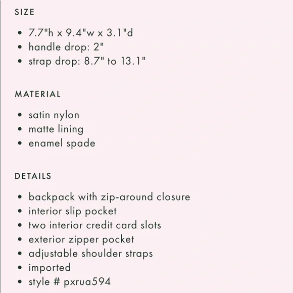 KATE SPADE Small Taylor Leopard Satin Nylon Backpack - Picture 7 of 7